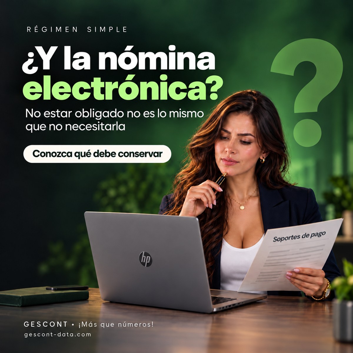 Empresaria revisa sus soportes de pago de n&oacute;mina &mdash; R&eacute;gimen Simple, GESCONT 2026